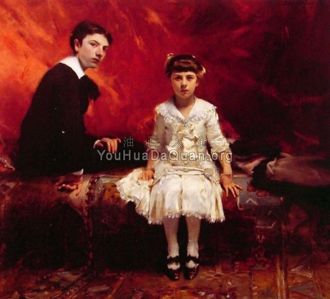 Portrait of Edouard and Marie-Loise Pailleron - 约翰·辛格·萨金特